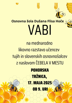 Vabilo - likovna razstava Čebela v mestu